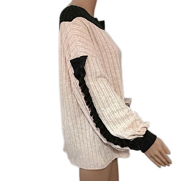 Blue Buttercup Oversized Chenille Top S Relaxed Coquette Romantic Balloon Sleeve - Picture 2 of 16